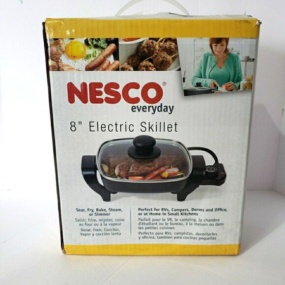 New Open Box Nesco Everyday Skillet 8-inch ES-08 Black Electric 800 Watts Tested - Picture 1 of 7